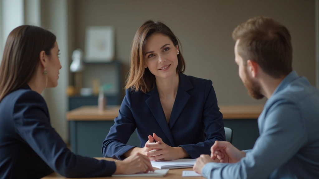 Менеджер по работе с клиентами обсуждает персональное решение с постоянным клиентом в уютном офисном пространстве